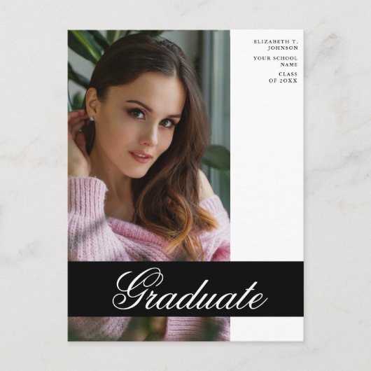 Ankündigung des Fotos in Schwarz und Weiß Postkarte (Vorderseite)