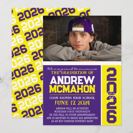 Ankündigung des Fotos "lila & Gelb Abschluss" (Vorne/Hinten)