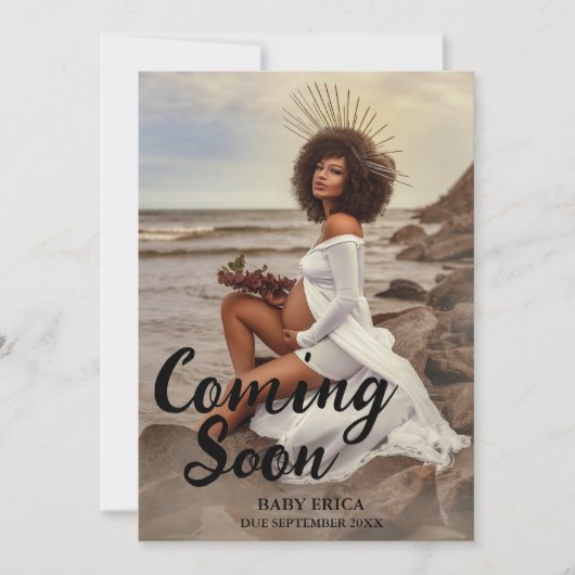 Ankündigung des Fotos Schwangerschaft | Minimal ba (Vorderseite)