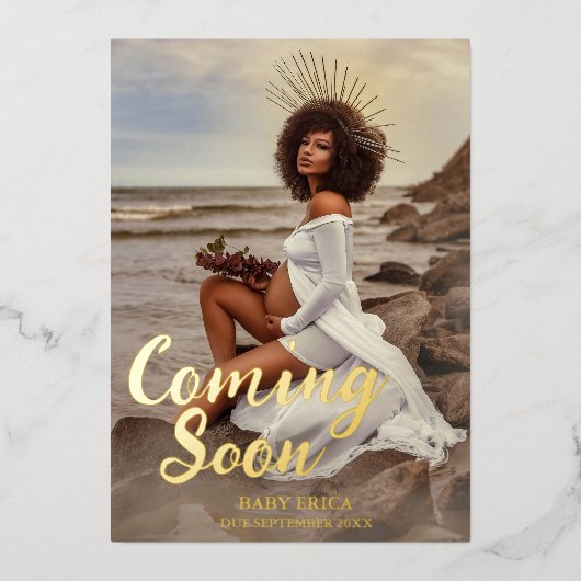 Ankündigung des Fotos Schwangerschaft | Minimal ba (Vorderseite)