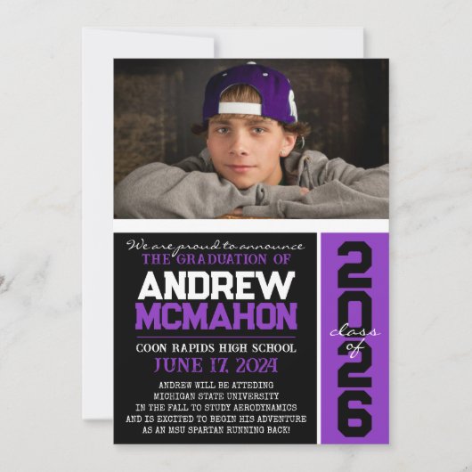 Ankündigung des Fotos "Schwarzer und Lila Abschlus (Vorderseite)