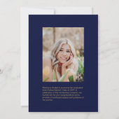 Ankündigung des Fotos von Gold- und Navy-Abschluss (Rückseite)