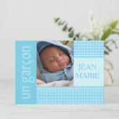 Ankündigung des französischen Babyjungen Birth (Stehend Vorderseite)