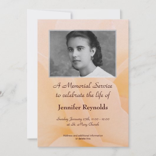 Ankündigung des Gedenkdienstes (Vorderseite)