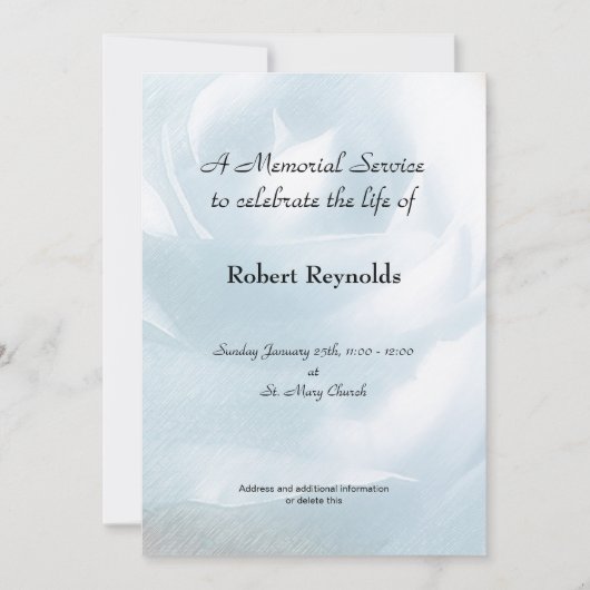 Ankündigung des Gedenkdienstes (Vorderseite)