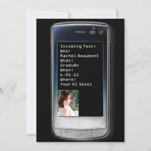 Ankündigung des Handy-Abschlusses (Vorderseite)