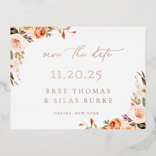 Ankündigung des Herbstflorals Save the Date Foil (Vorderseite)