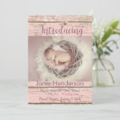 Ankündigung des hübschen rosa Holz Custom Foto (Stehend Vorderseite)