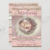 Ankündigung des hübschen rosa Holz Custom Foto (Vorne/Hinten)