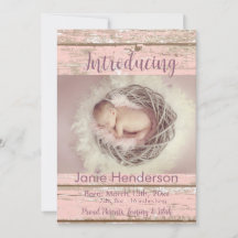 Ankündigung des hübschen rosa Holz Custom Foto