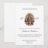 Ankündigung des katholischen Guadalupe-Abschlusses (Vorne/Hinten)