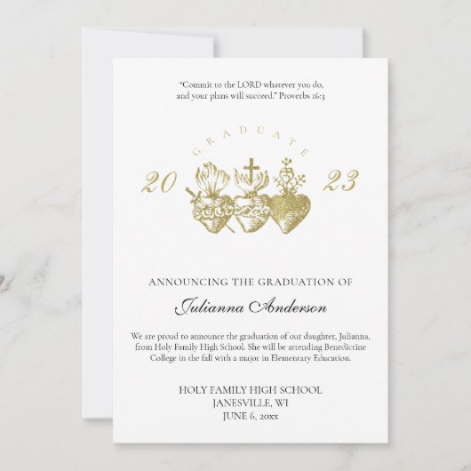 Ankündigung des katholischen Heiligen Abschlusses (Vorderseite)