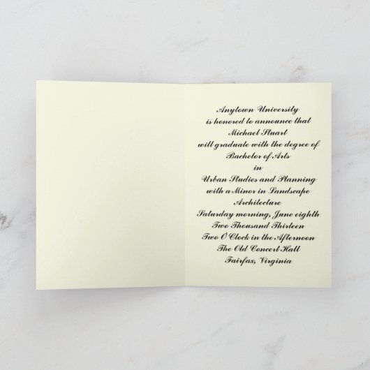 Ankündigung des klassischen Abschlusses 12x18 Gold (Innenseite)