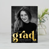 Ankündigung des kühlen Gold Typografy Foto Abschlu (Stehend vorne)