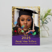 Ankündigung des lila Abschlusses Confetti Foil (Stehend vorne)