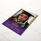 Ankündigung des lila Abschlusses Confetti Foil (Gedreht)