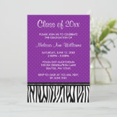 Ankündigung des Lila Abschlusses Zebra Polka (Stehend Vorderseite)