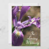 Ankündigung des Lila Iris-Gedenkens (Vorderseite)