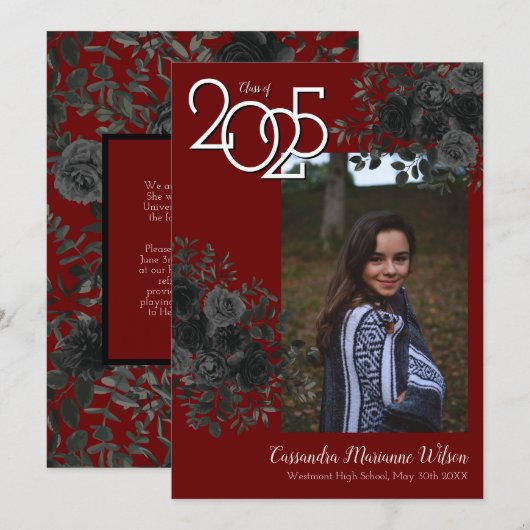 Ankündigung des Maroon Gothic-Abschlusses der Blac (Vorne/Hinten)