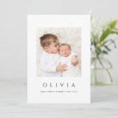 Ankündigung des Minimal Baby Foto (Stehend Vorderseite)