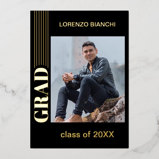 Ankündigung des Minimalistischen Black-Gold-Foil-A (Vorderseite)