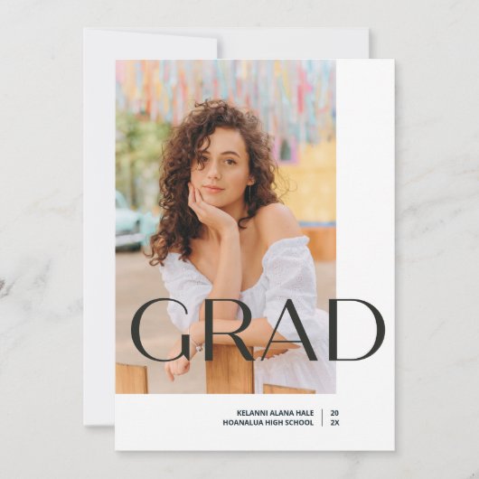 Ankündigung des Minimalistischen GRAD-Foto-Abschlu (Vorderseite)