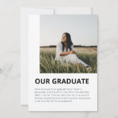 Ankündigung des Minimalistischen GRAD-Foto-Abschlu (Rückseite)