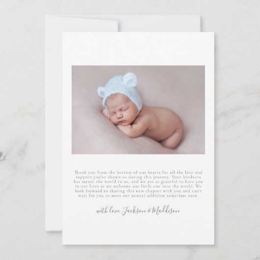 Ankündigung des Minimalistischen Neugeborenen-Foto (Rückseite)