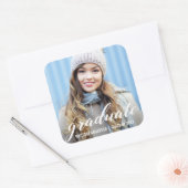 Ankündigung des modernen Abschlusses | FOTO Quadratischer Aufkleber (Umschlag)