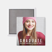 Ankündigung des modernen Abschlusses Foto W Magnet (Vorderseite/Rückseite)