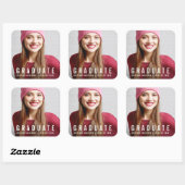 Ankündigung des modernen Abschlusses Foto W Quadratischer Aufkleber (Blatt)