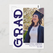 Ankündigung des modernen Blue Abschluss Postkarte (Vorne/Hinten)