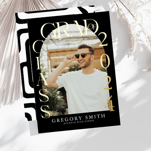 Ankündigung des modernen Boho Arch Foto Abschluss