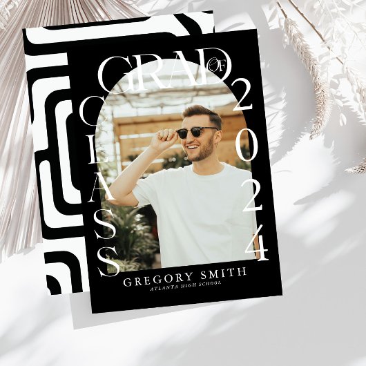 Ankündigung des modernen Boho Arch Foto Abschluss