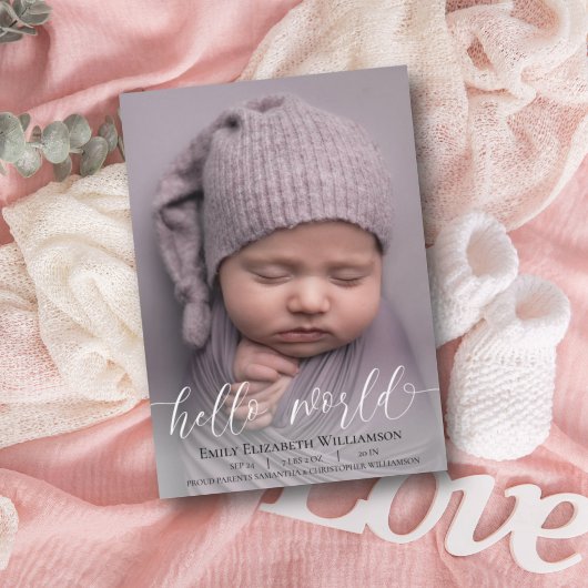 Ankündigung des modernen Calligraphy Baby Girl Fot