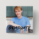 Ankündigung des modernen Coolen Abschlusses Foto Button (Vorderseite)