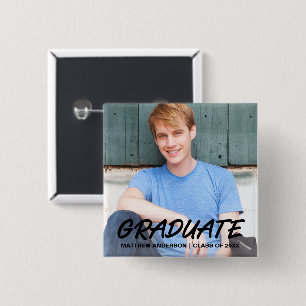 Ankündigung des modernen Coolen Abschlusses Foto Button