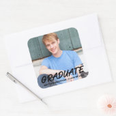 Ankündigung des modernen Coolen Abschlusses Foto Quadratischer Aufkleber (Umschlag)