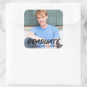 Ankündigung des modernen Coolen Abschlusses Foto Quadratischer Aufkleber (Tasche)