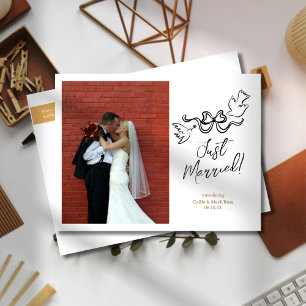 Ankündigung des modernen Doodle-Elopement-Fotos