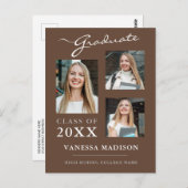 Ankündigung des modernen Drehbuchs Tan Brown Gradu Postkarte (Vorne/Hinten)