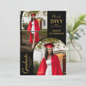 Ankündigung des modernen Foto Black Gold Abschluss (Stehend Vorderseite)