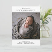 Ankündigung des modernen Foto Boy Birth (Stehend Vorderseite)