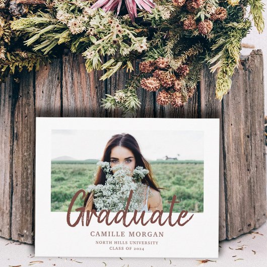 Ankündigung des modernen Fotos 2024 Postkarte