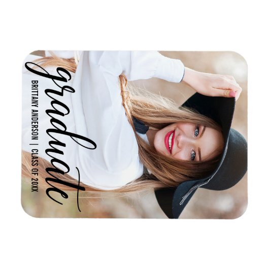 Ankündigung des modernen Fotos Abschluss B Magnet (Horizontal)