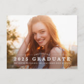 Ankündigung des modernen Fotos Abschluss Postkarte (Vorderseite)