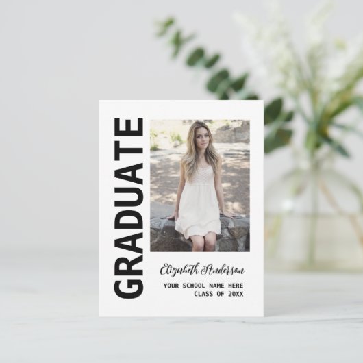 Ankündigung des modernen Fotos Abschluss Postkarte (Stehend Vorderseite)