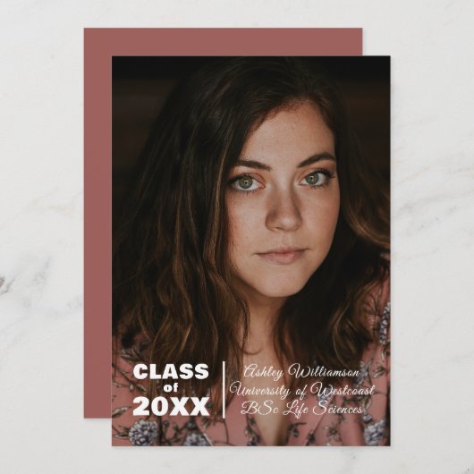 Ankündigung des modernen Fotos Class 20XX Abschlus (Vorne/Hinten)