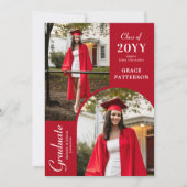 Ankündigung des modernen Fotos Red White Abschluss (Vorderseite)