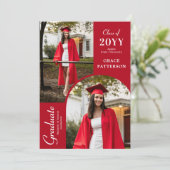 Ankündigung des modernen Fotos Red White Abschluss (Stehend Vorderseite)